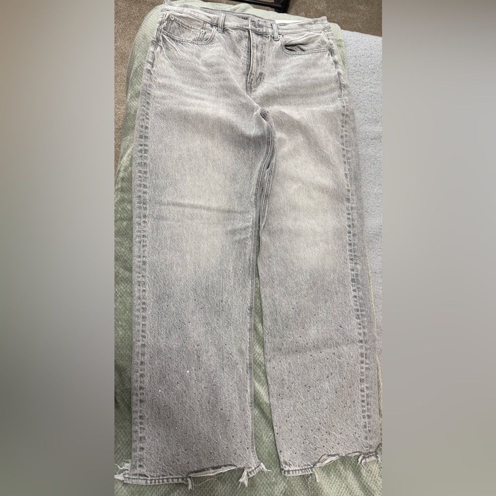 American Eagle Outfitters Baggy Gray Straight Leg Jeans
